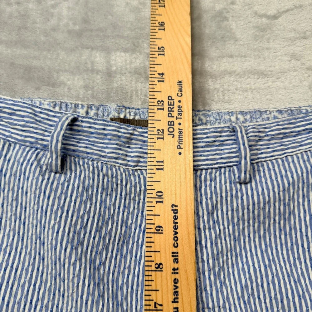 Robert Graham Mens Seersucker Striped Classic Fit Shorts Blue White 40 Preppy